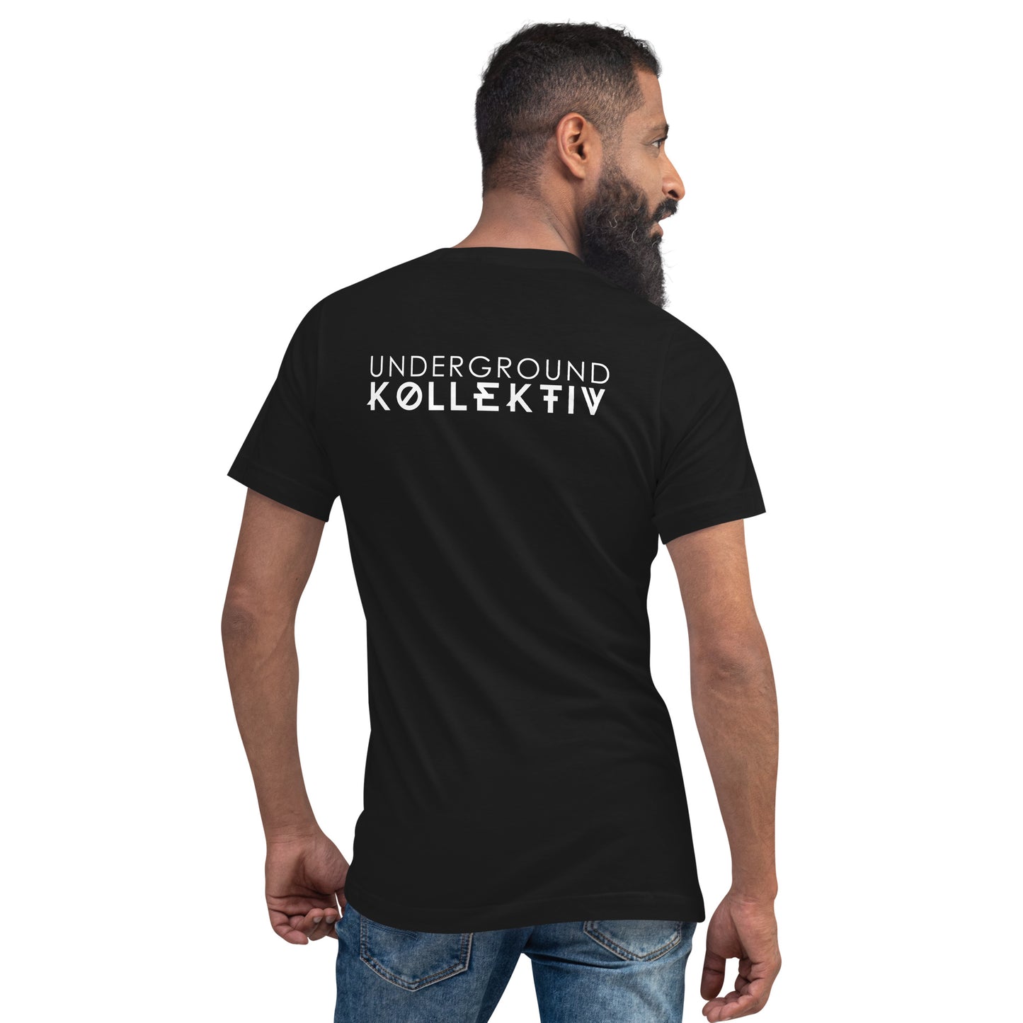 Underground Kollektiv V-Neck T-Shirt (emb front, print back)