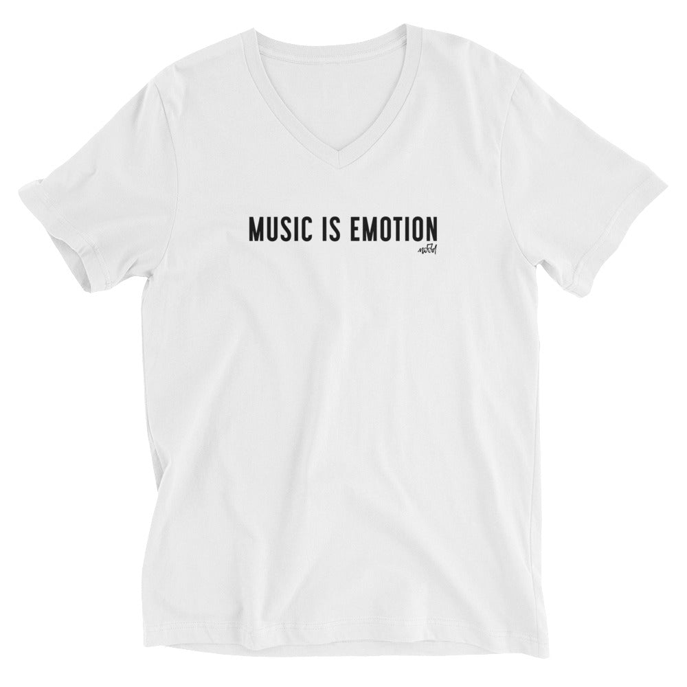 Music Is Emotion Unisex Short Sleeve V-Neck T-Shirt