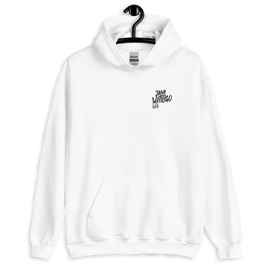 Jana Vitiligo front logo Unisex Hoodie (black or white)